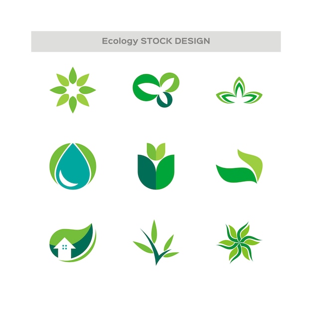 abstracte eco emblemen instellen