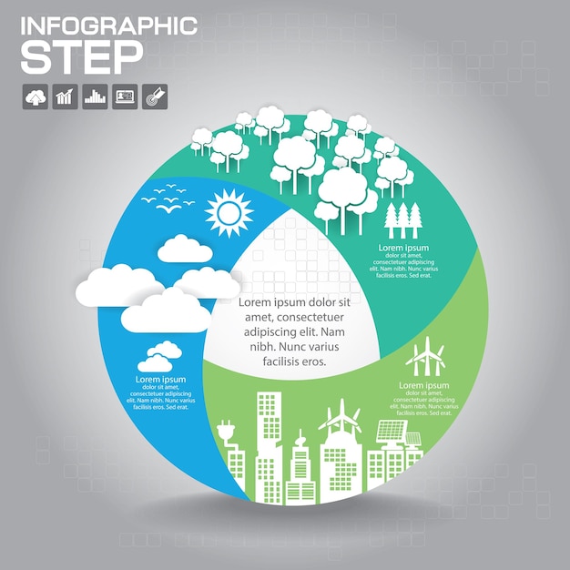 Abstracte ecologie verbinding concept achtergrond vector infographic illustratie