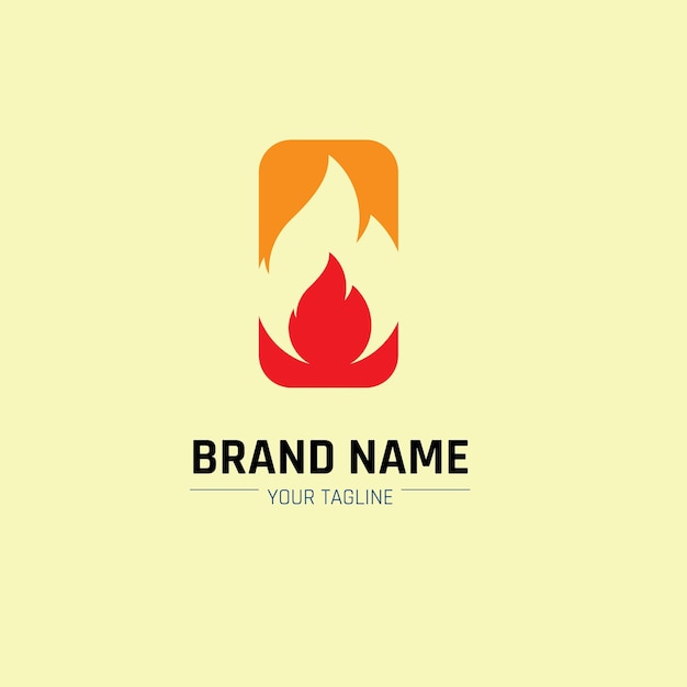 Abstracte eenvoudige brand logo ontwerp illustratie