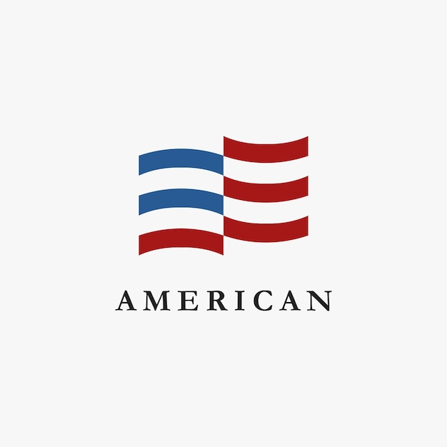 Abstracte eenvoudige vlag van de Verenigde Staten van Amerika Usa vlag Amerikaanse vlag Logo pictogram vector