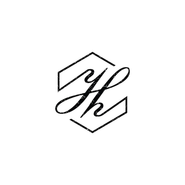 abstracte eerste letter H-logo in de vorm van een zeshoekige vorm geïsoleerd op een witte achtergrond