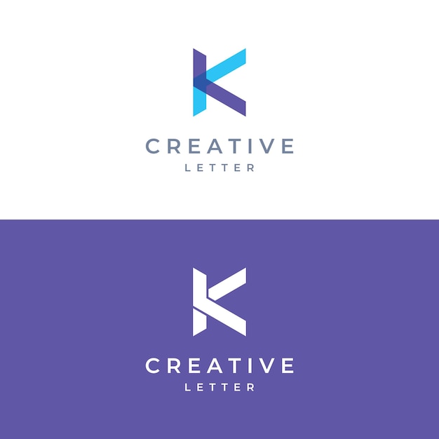 Abstracte eerste logo letter k met monogram concept Logo's kunnen worden gebruikt voor bedrijven, bedrijven en anderen