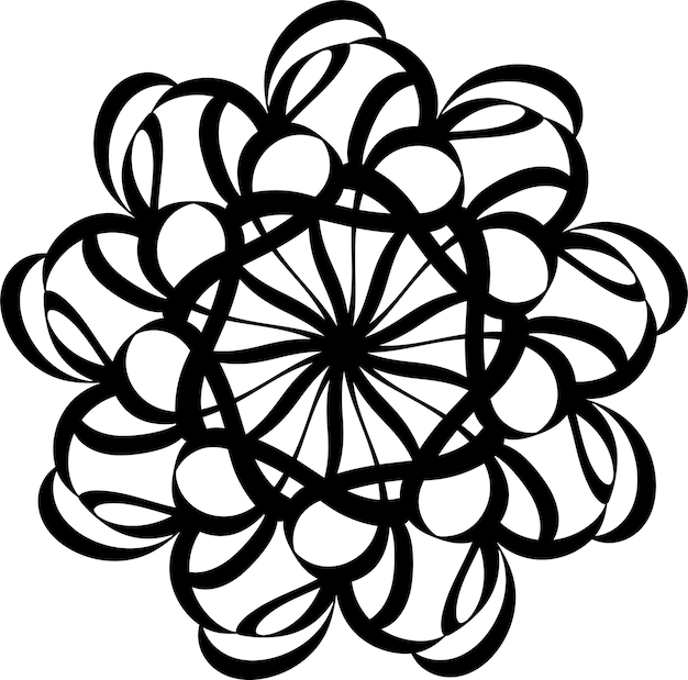 Abstracte elegante bloemenvorm. Rond decoratief ornament. Vector illustratie.