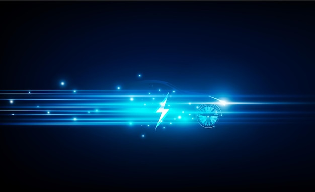 Abstracte elektrische auto opladen bij laadstation Licht vector ontwerp