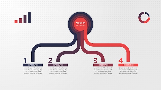 Abstracte elementen van grafiek, diagram met stappen, opties, onderdelen of processen. zakelijke sjabloon voor presentatie