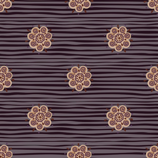 Abstracte etnische knop bloem naadloos patroon Gestileerd bloemen botanisch behang Voor stof ontwerp textiel print inpakpapier omslag Vector illustratie