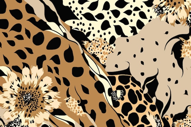 Abstracte exotische luipaardprint Hand getekend minimaal abstract patroon Sjabloon voor abstracte creatieve universele kunst Collage eigentijdse print Moderne sjabloon voor ontwerp uitnodiging flyer banner brochure