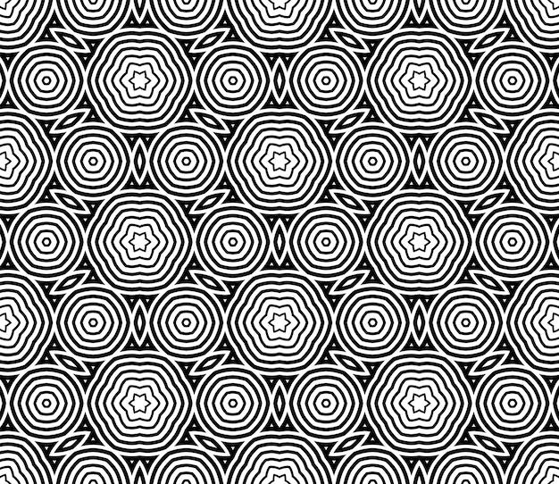 Abstracte fantasie gestreepte halftone, dunne lijn ronde vormen geometrisch naadloos patroon.