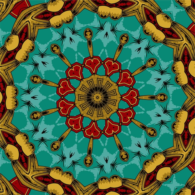 Abstracte feestelijke kleurrijke bloemen mandala vector etnische boho patroon