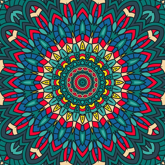 Abstracte feestelijke kleurrijke bloemen vector etnische tribal patroon doodle etnische feestelijke abstracte vector