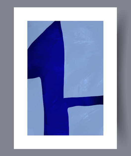 Abstracte figuur blauwe postmodernisme kunst aan de muur print