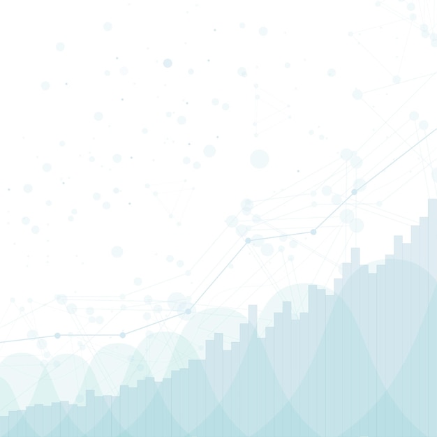 Vector abstracte financiële grafiek met een lijndiagram van een opwaartse trend in de aandelenmarkt.