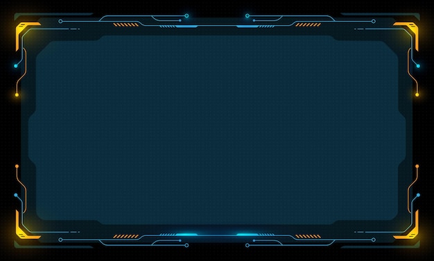 Abstracte futuristische achtergrond van gloeiende technologie sci fi frame hud ui