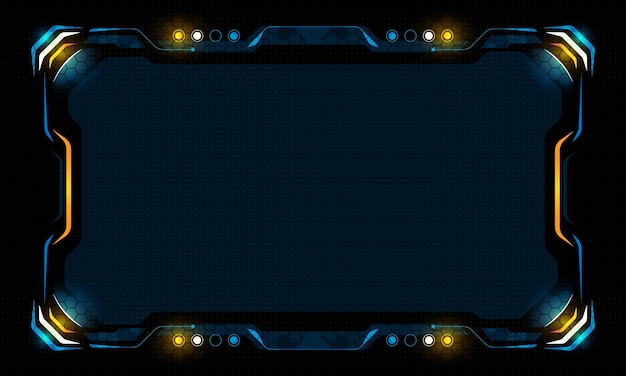 Abstracte futuristische achtergrond van gloeiende technologie sci fi frame hud ui