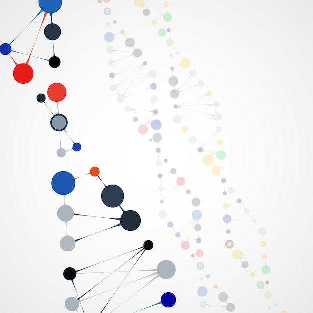 Vector abstracte futuristische dna-molecuul