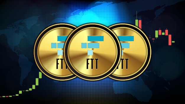 Abstracte futuristische technische achtergrond van FTX Token (FTT) prijsgrafiek Grafiek munt digitale cryptocurrency