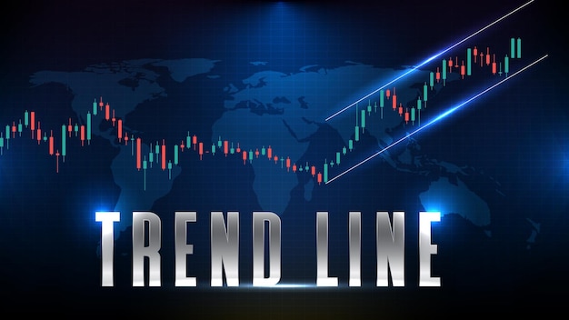 Abstracte futuristische technische achtergrond van trendline, speedline, channel trend aandelenmarkt