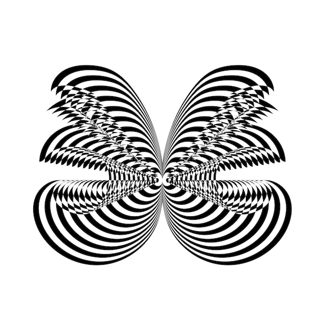 Vector abstracte gedraaide zwart-witte achtergrond optische illusie van vervormd oppervlak twisted strepen gestileerde 3d-banner vectorillustratie geweldig voor muur art poster banner web