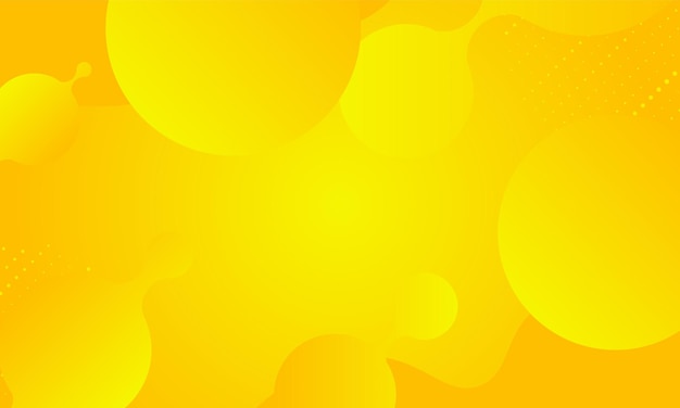 Abstracte geeloranje kleurrijke sjabloonbanner met gradiëntkleur en klein polka dot-technologieontwerp als achtergrond met vloeibaar vormvectorontwerp