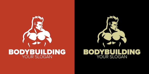 Abstracte geïsoleerde vector silhouet van een sterke man Perfect voor een bodybuilder gym logo