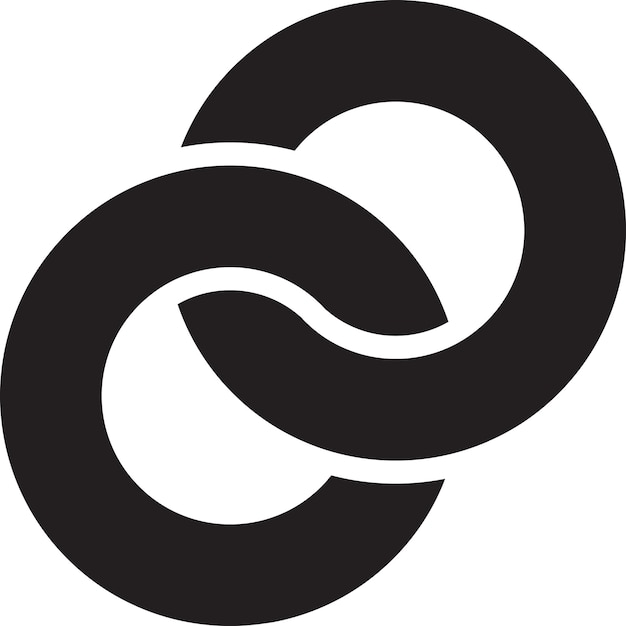 Vector abstracte gekruiste cirkel logo afbeelding in trendy en minimalistische stijl