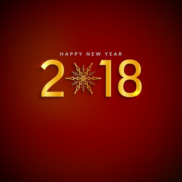 Abstracte gelukkig nieuw jaar 2018 rode achtergrond