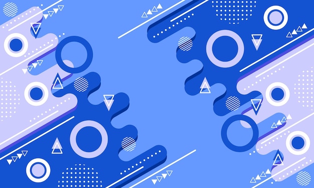 abstracte geometrie blauwe achtergrond platte ontwerpstijl