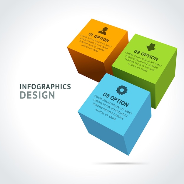 Abstracte geometrie vorm schuine ruit kwadraat infographics ontwerp realistische 3d-sjabloon vector