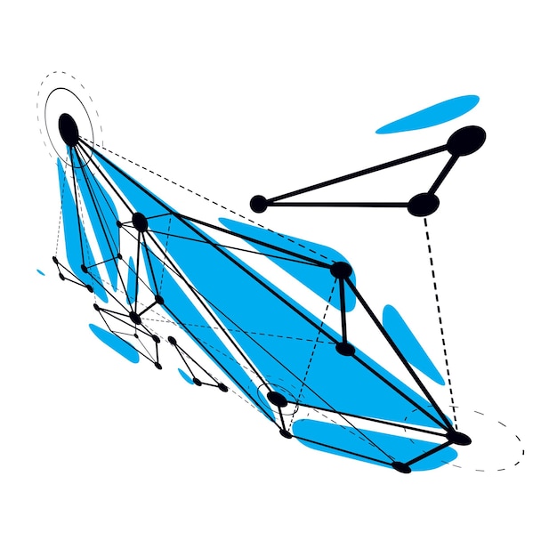 Vector abstracte geometrische 3d facetten object, moderne digitale technologie en wetenschap thema vector achtergrond. nieuwe technologie illustratie.