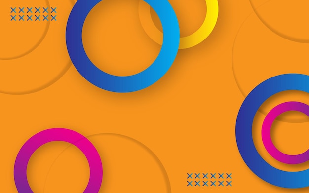Abstracte geometrische achtergrond cirkel ring kleur vorm oranje zacht