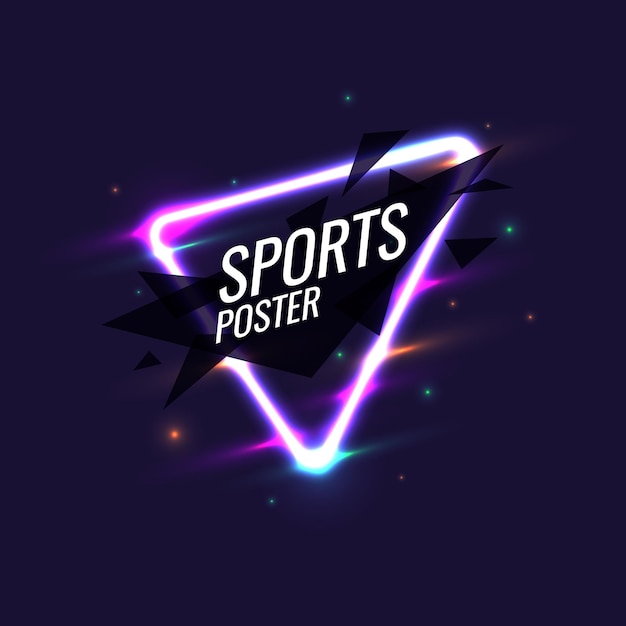 Abstracte geometrische achtergrond. neon sportposter met de geometrische figuren. vector illustratie.