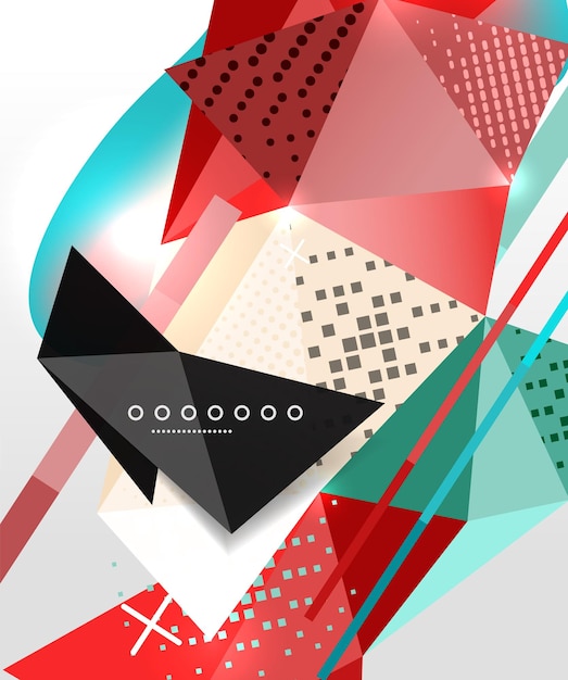 Abstracte geometrische achtergrond veelhoekige driehoek elementen lijnen en materiaal texturen holografische elementen Vector moderne abstracte sjabloon