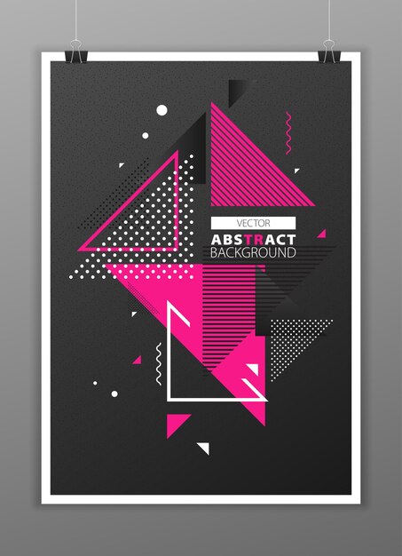 Vector abstracte geometrische compositie vormt moderne achtergrond met decoratieve driehoeken en patronen achtergrond vectorillustratie