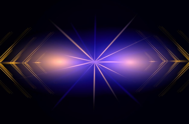 Vector abstracte geometrische decoratieve gloeiende zonlicht effect ontwerp afbeelding