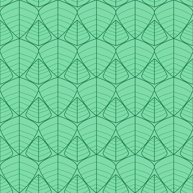Vector abstracte geometrische lijn naadloze patroon grafisch blad plant vorm achtergrond modern groen ontwerp