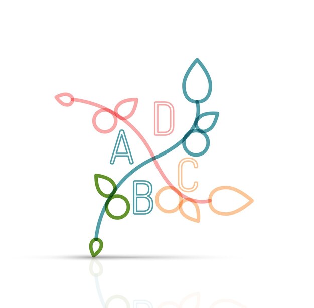 Abstracte geometrische lineaire hipster bloemen frame ontwerp platte pictogramstijl