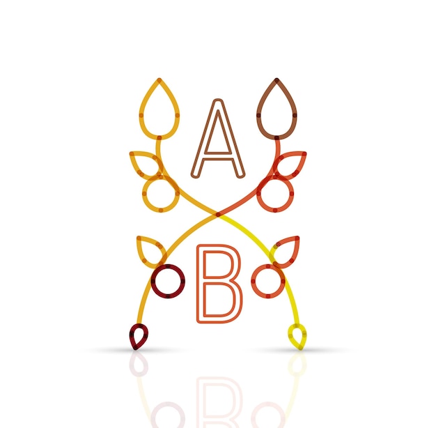 Abstracte geometrische lineaire hipster bloemen frame ontwerp platte pictogramstijl