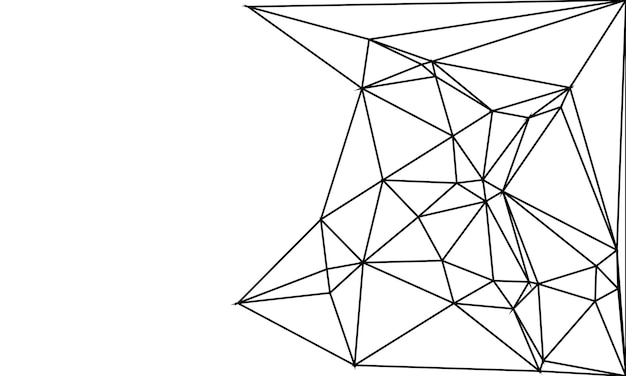 Abstracte geometrische netwerkpatronen met minimale veelhoekige lijnen en verbonden punten