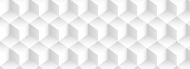 Abstracte geometrische patroon naadloze kubieke panoramische achtergrond. witte grafische vormgeving. vector