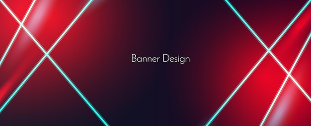 Abstracte geometrische rode elegante moderne neon lijn patroon kleurrijke banner achtergrond