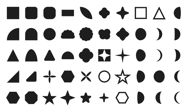 Abstracte geometrische silhouetten Minimalistische basisfiguren