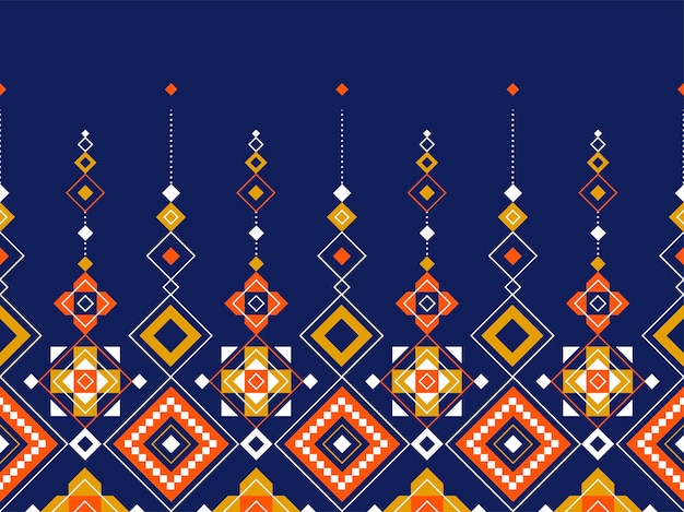 Abstracte geometrische tribal etnische ikat folklore diamanten oosterse naadloze patroon traditioneel ontwerp voor achtergrondtapijtbehangclothingfabricwrappingprintbatikfolkknit vectorillustratie