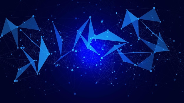 Abstracte geometrische veelhoekige vormen Big data visualisatie digitale moleculen technologie concept