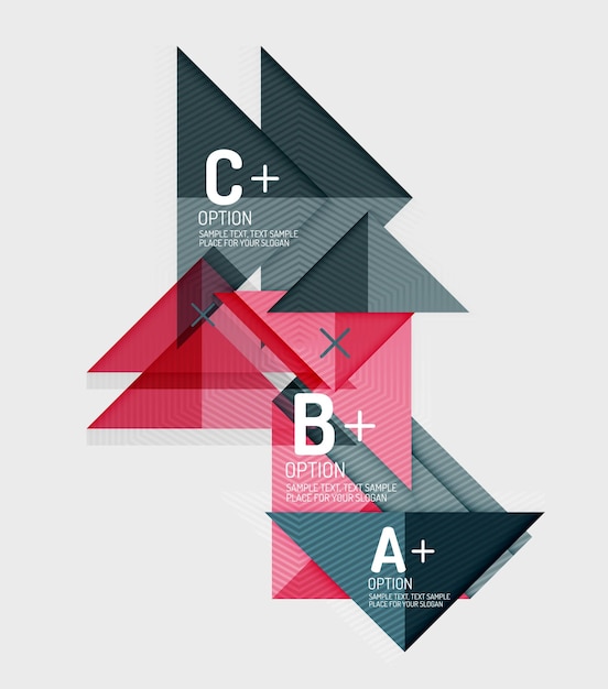 Abstracte geometrische vormen in papierstijl met infographic-opties