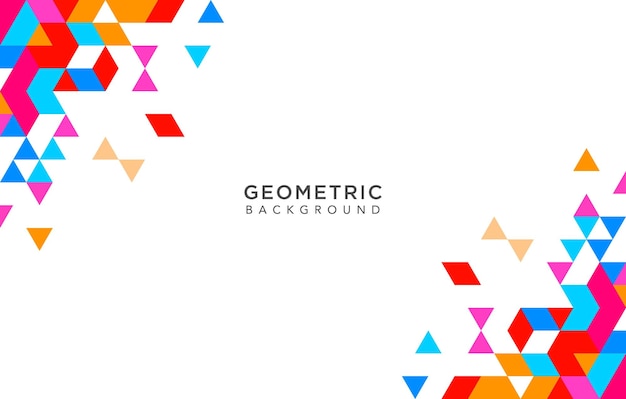 Vector abstracte geometrische witte achtergrond met kleurrijke driehoeksvormen