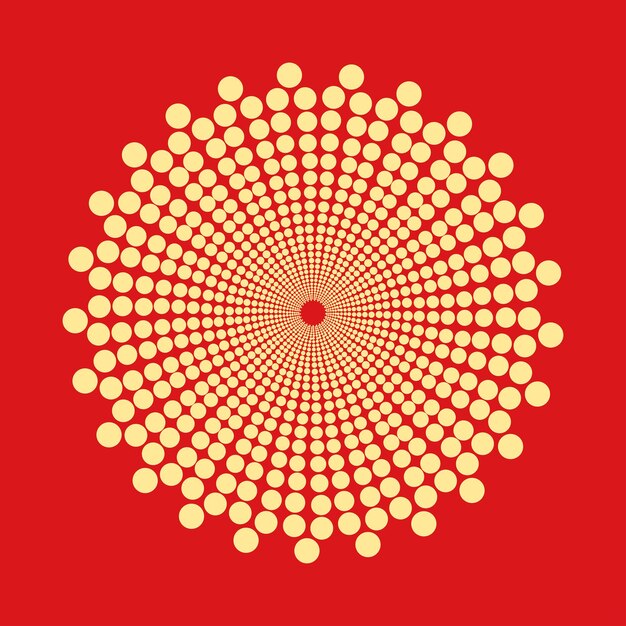 Abstracte gestippelde vorm Vector ontwerpelement geïsoleerd op rode background