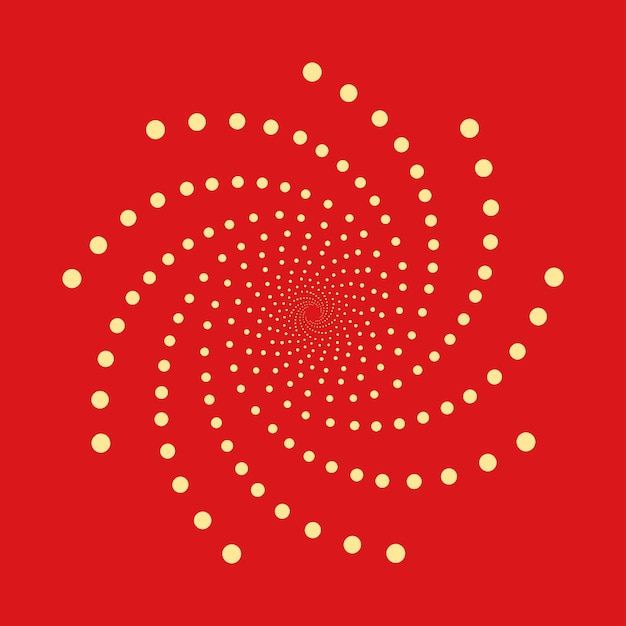 Abstracte gestippelde vorm Vector ontwerpelement geïsoleerd op rode background