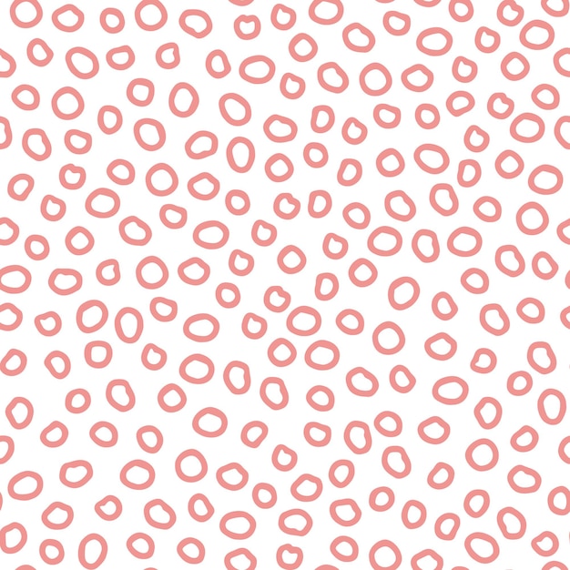 Abstracte gevlekte naadloze patroon achtergrond met roze ringen en cirkels hand getekende illustratie