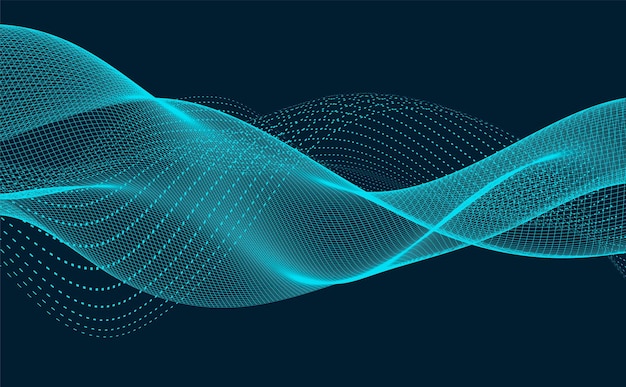 Abstracte gladde dunne lijnen op donkerblauwe achtergrond Futuristische technologie ontwerp achtergrond met paarse en blauwe gradiënt overgang