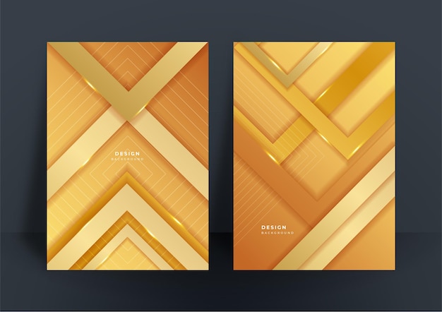 Abstracte glanzende gouden achtergrond met veelhoekige luxe patroontextuur voor omslagontwerpsjabloon